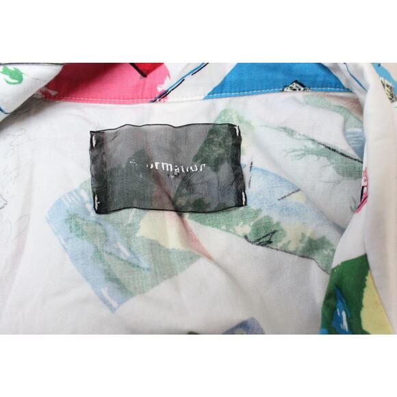 Reformation White Oahu Italy Postcard Travel Button Down Shirt Size Small - Picture 5 of 7